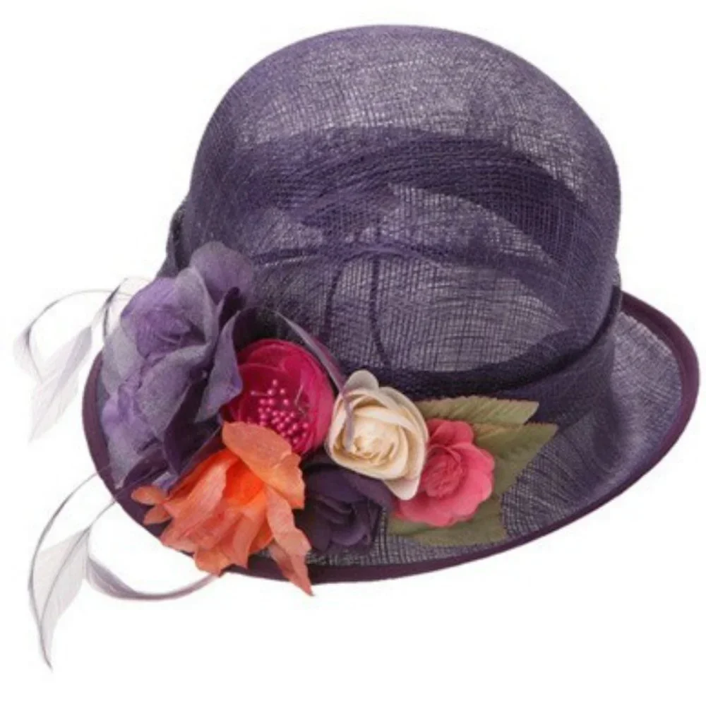 NWT Sinamay Straw Roaring 20's Style Cloche Hat - Picture 8 of 8